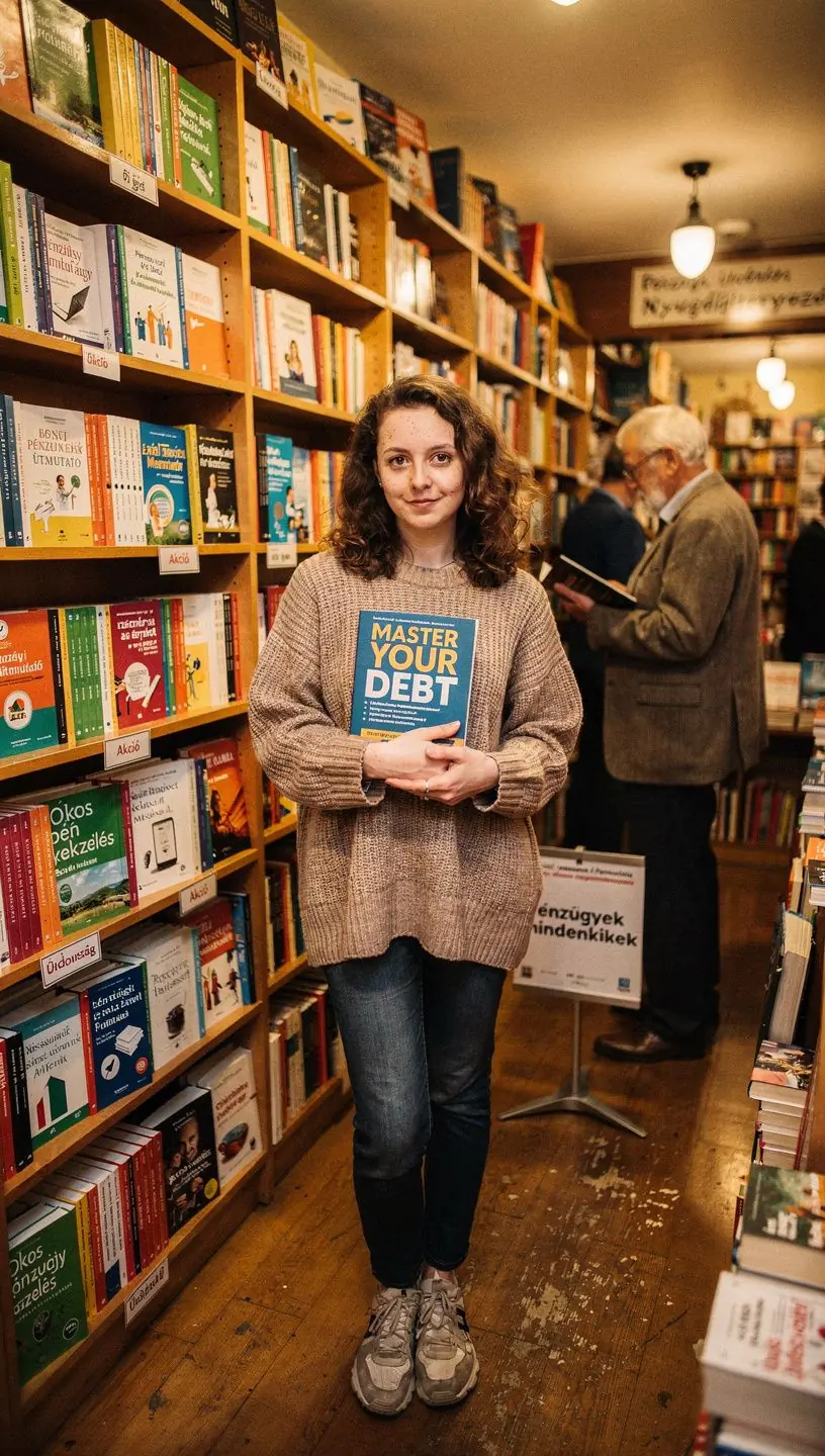 Nyugodt otthoni környezetben ülő személy, aki online személyes pénzügyi útmutatót tanulmányoz.